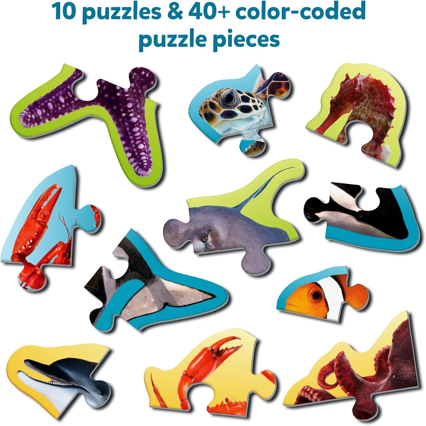 Skillmatics Step by Step Puzzles - 40 Piece Jigsaw & Toddler Puzzle, Montessori Educational Toy for Boys & Girls, Farm Animals, Travel Friendly, Gifts for Kids Ages 3, 4, 5 and Up