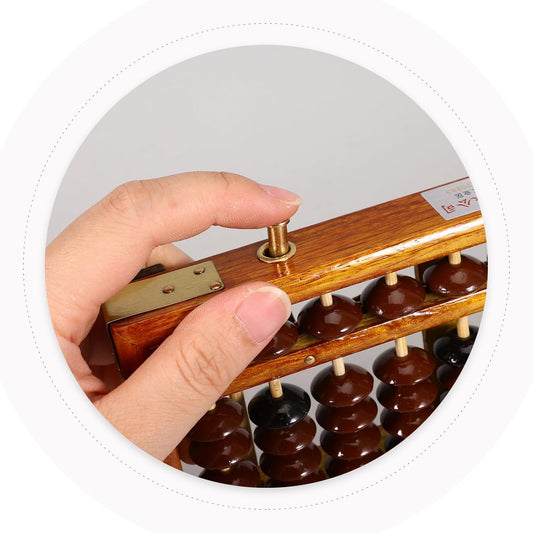 ibasenice Vintage Wooden Abacus Math Professional Abacus Childrens Math Calculation Tool 13 Column Soroban Calculator for Adults Students Abacus