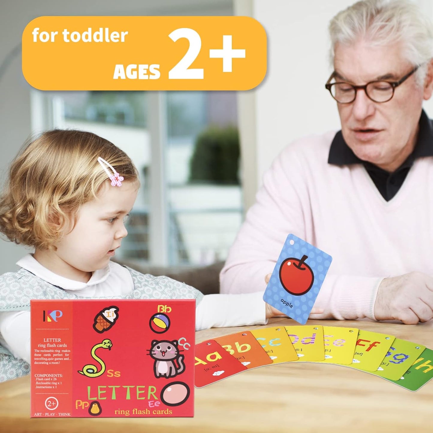 Toddler Number Flash Cards,No.123 Sight Words with Pictures Preschool Kids Flash Cards 28 Pcs with Ring(Number)