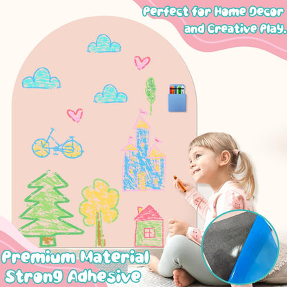 8 PCS Magnetic Wall Decals for Kids Magnetic Chalkboard Peel and Stick Magnet Sheets Board Sticker Tangram Puzzle Self Adhesive Contact Paper Dry Erase Blackboard for Playroom Homeschool 15.7"x10.4"