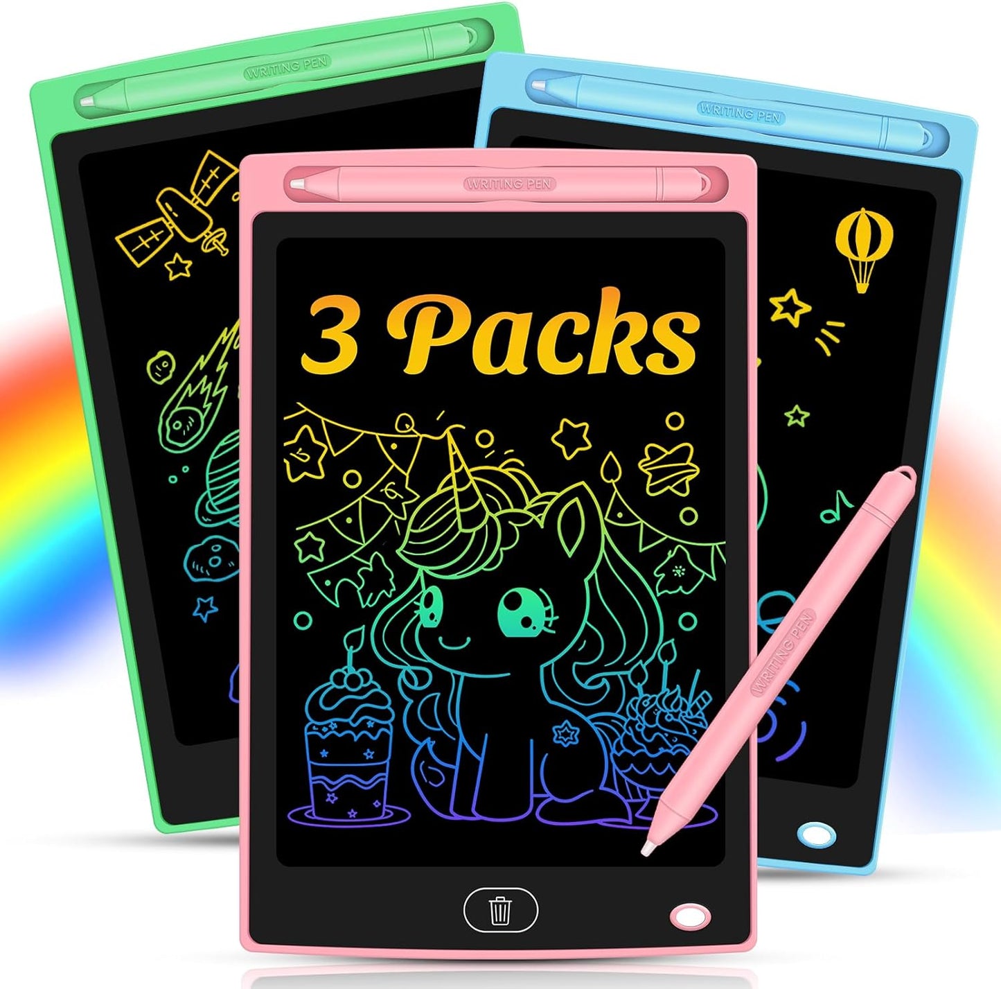 20 Pack LCD Writing Tablet for Kids - Erasable and Reusable Toddler Doodle Board in 8.5 inch, Ideal Drawing Pad for Learning Toy for Ages 3-8, Gift for Girls Boys (20 Pack)