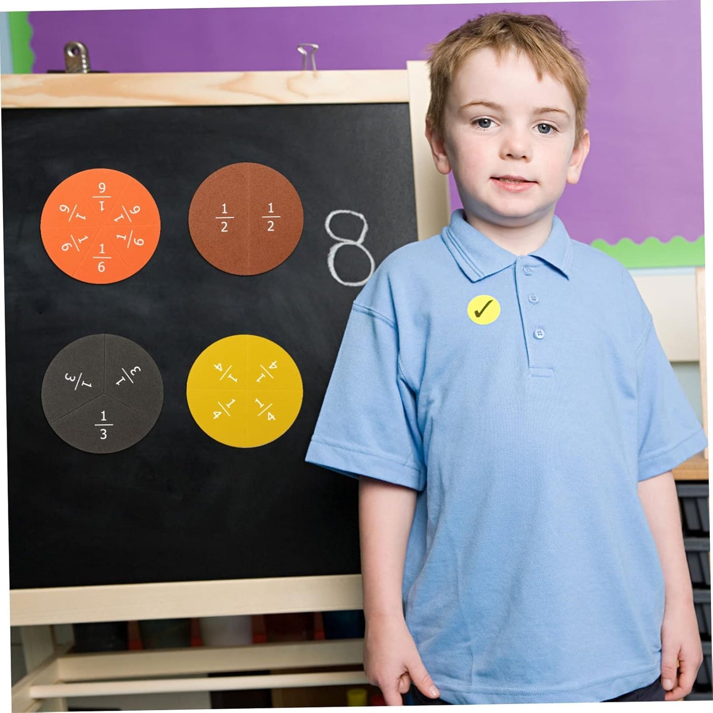 Veemoon 1 Set Eva Fraction Circles Math Teaching Demonstrator for Visual Learning Tool for Understanding Fractions Safe for Classroom Use