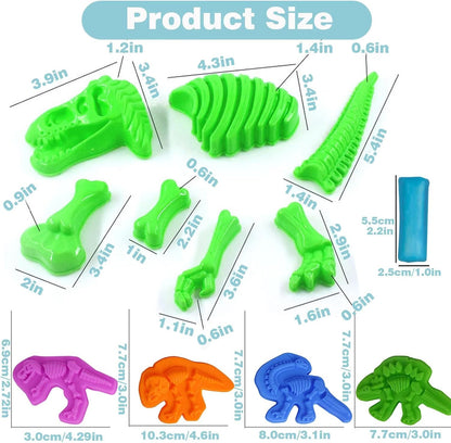 Unleash Creativity with 6 Unique Dino Molds Dough Toys Dough Accessories Set.Ideal as a Gift for Kids Aged 3-4-8 Years