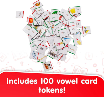 Junior Learning: Vowelcanos - Sorting & Matching Game, Learn Short & Long Vowels, Builds Phonemic Awareness, Reading Development, Kids Ages 5+