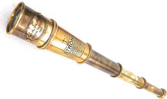Vintage Spyglass Telescope 16" Inspirational Gifts for Boys - Be Strong & Courageous Engraved Uplifting Pirate Spyglass Gift
