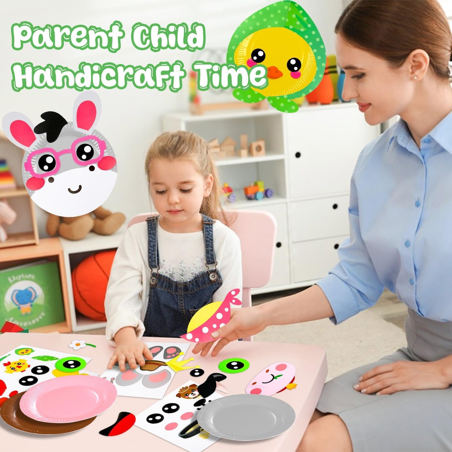 16 Pack Arts and Crafts for Kids, Toddler Crafts Animal Paper Plate Art Kit Gift for 3 4 5 6 Year Old Boys Girls DIY Kids for Birthday Party Favor Preschool Classroom Party Games
