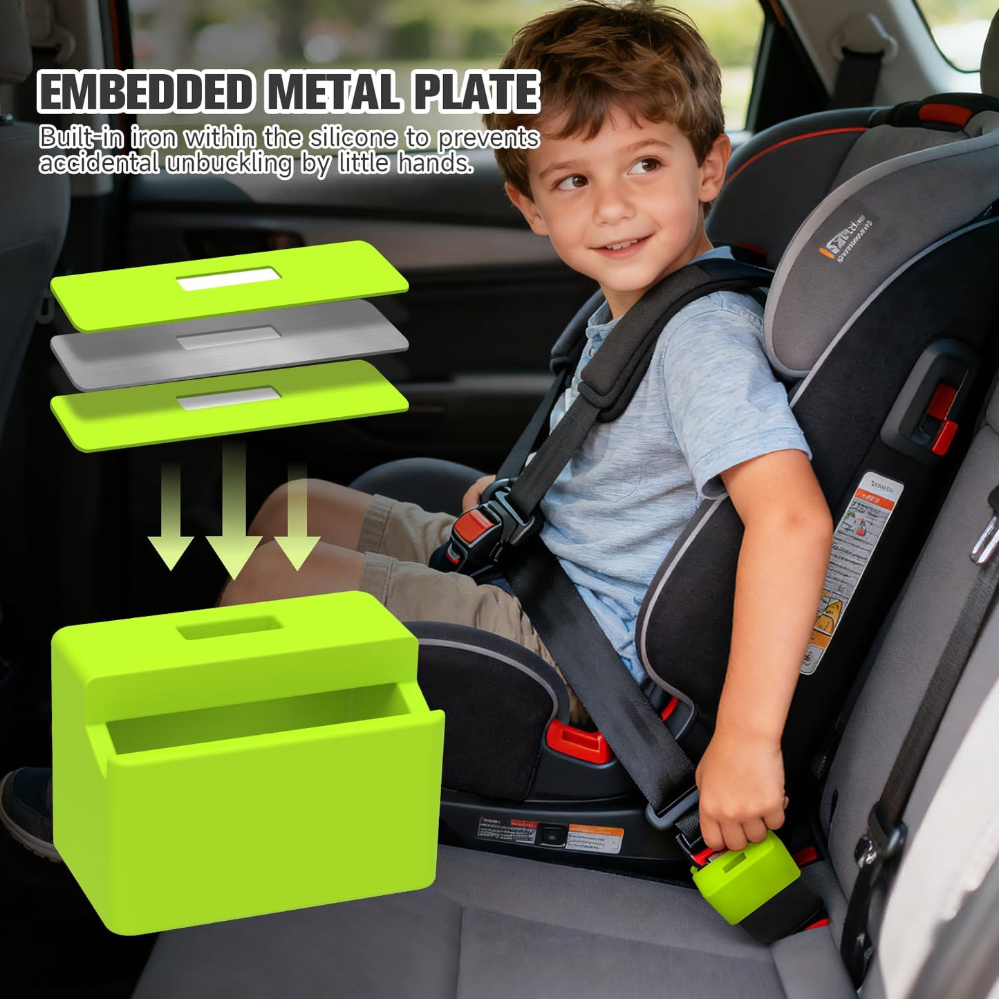 Morlike Silicone Seatbelt Secure Buckle Safety Cover Lock | Keep Children Safe in Car Seat and Prevent Kids from Accidentally Unbuckling | Buckle Guard Fits Almost Vehicles (red,2PACK)