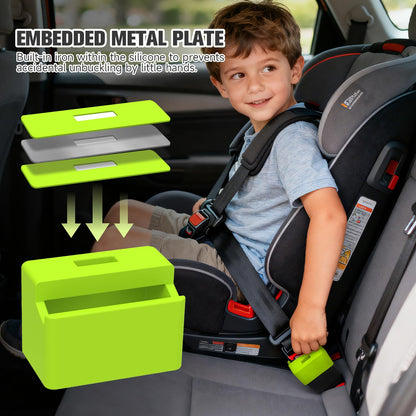 Morlike Silicone Seatbelt Secure Buckle Safety Cover Lock | Keep Children Safe in Car Seat and Prevent Kids from Accidentally Unbuckling | Buckle Guard Fits Almost Vehicles (red,2PACK)