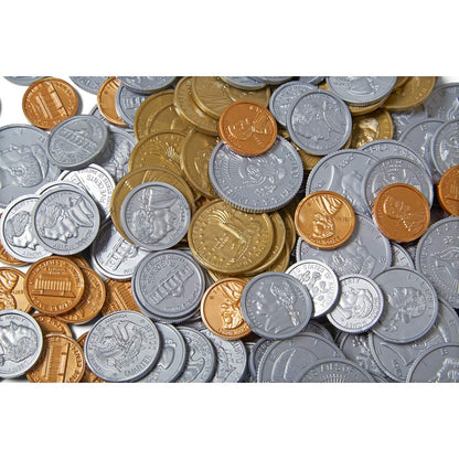 hand2mind Fake Money Coin Kit, Detailed Fake Coins, Prop Money, Toy Money, Play Money for Kids, Realistic Money, Pretend Money for Kids Learning, Play Money Set, Plastic Coins (Set of 500 Coins)
