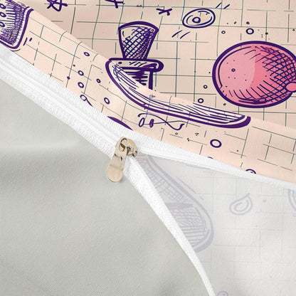 Erosebridal Chemistry Lab Bedding Set Twin Size Chemical Equation Duvet Cover for Boys Girls Chemical Elements Science Theme Comforter Cover Teens Kids Science Students Bedding School Dorm Room Decor
