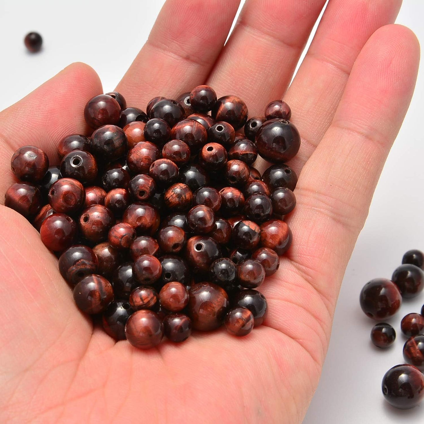 NCB 100pcs Original Natural Stone Beads Gemstone Round Loose Beads 6mm 8mm 10mm (Blue Aventurine, 6mm 100Beads) - Colors B