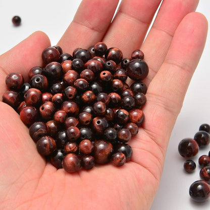 NCB 100pcs Original Natural Stone Beads Gemstone Round Loose Beads 6mm 8mm 10mm (Blue Aventurine, 6mm 100Beads) - Colors B