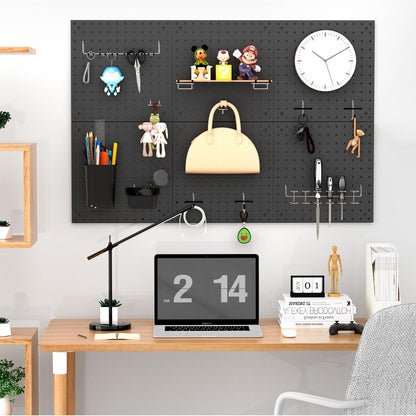 Peg Board Kit, Includes Pegboard and Accessories,with Hooks and Bins,Peg Board Wall Organizer for Office,Ornaments Display,Crafts Organization (66, White)