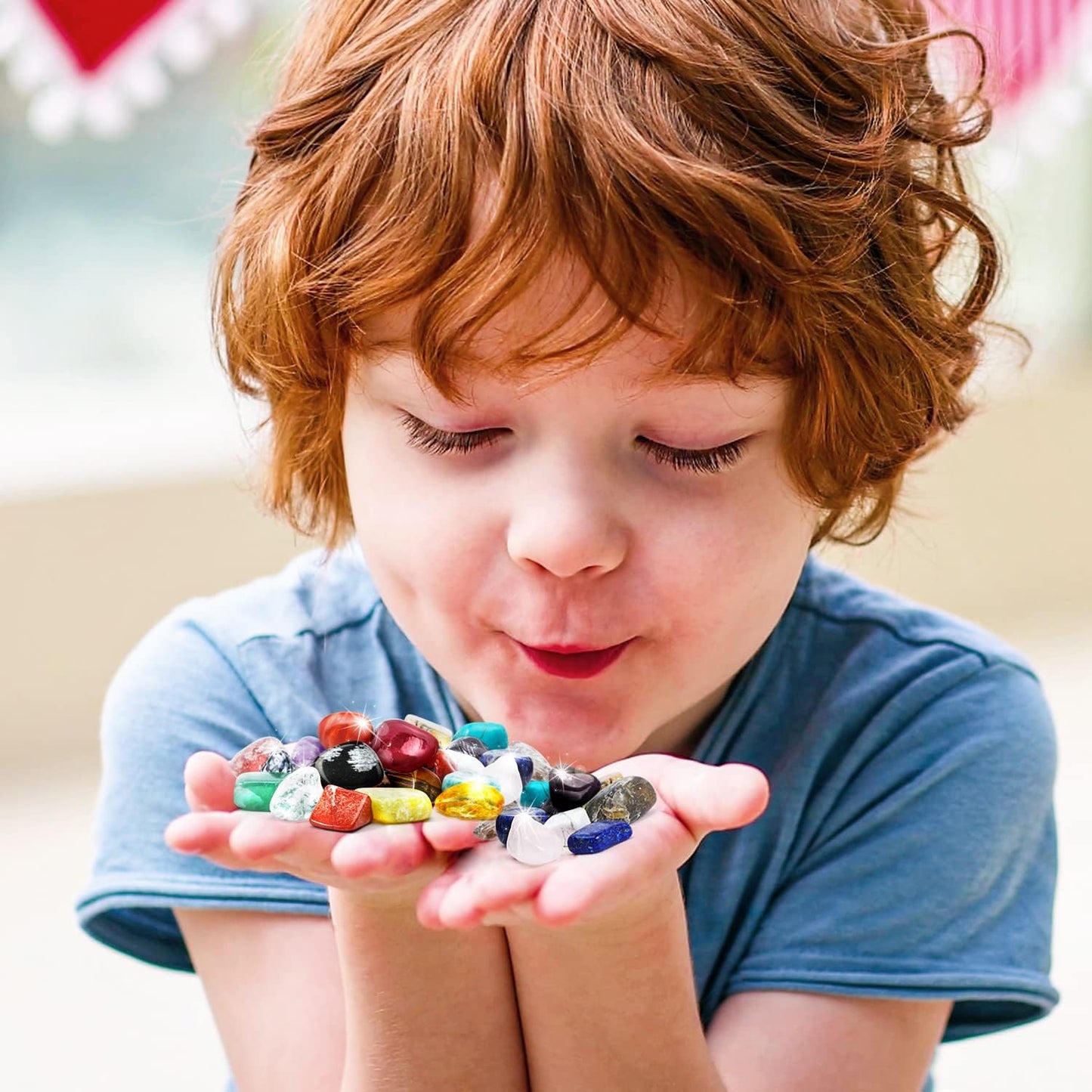 Gamerside Rocks for Kids - 48 Real Rocks, Gemstones & Crystals Collection – Educational Science Kit, Great Rock Collections STEM Gift for Boys & Girls Ages 6-12