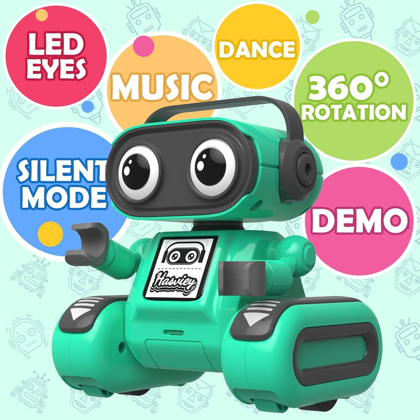 Robot Toys for Boys, Rechargeable Remote-Controlled Robot for Kids 6-8, RC Robots with Auto-Demo, Record, Repeat, Dance Moves, Music, Flexible Head & Arms, Gift Ideas for Birthday Xmas - Blue