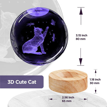 3D Solar System Crystal Ball Night Light with 16 Color LED Wooden Base, Upgraded 3.15 Inch Galaxy Planets Glass Ball Lamps with Remote for Birthday Christmas, Astronomy Space Gifts for Boys Girls