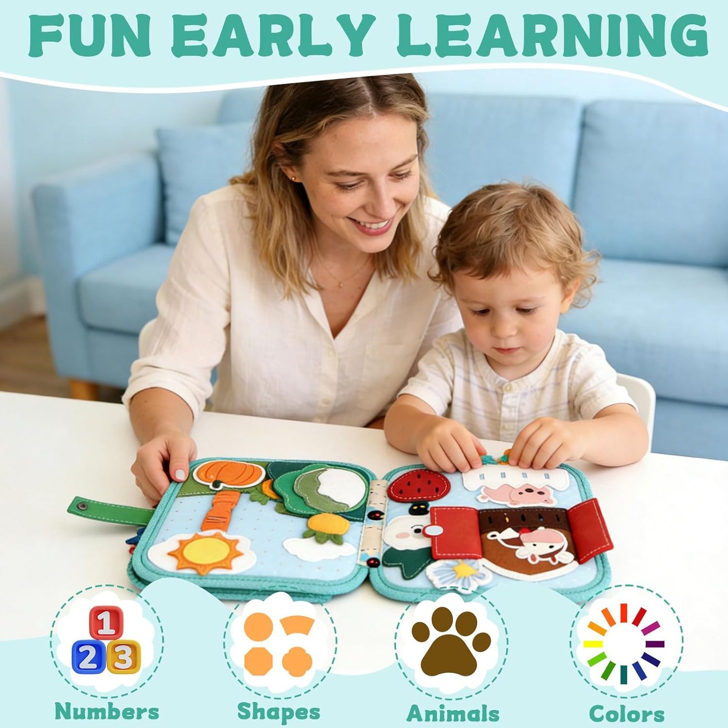 Busy Book for 1 Year Old:Quiet Books for Toddlers 1-3,Poke A Dot Books for Toddlers 1-3,Trending Gifts for 1 Year Old Boy Or Girl
