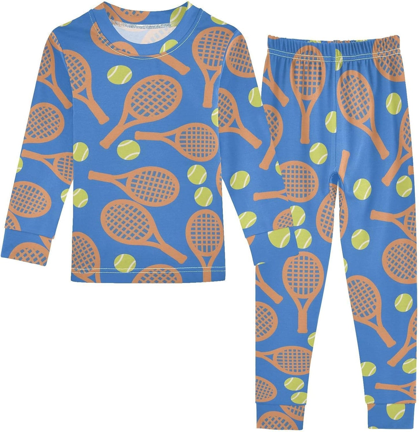 ALAZA Shark Starfish Palm Tree 2 Piece Pajama Set Long Sleeve Top and Pants Sleepwear Unisex - Colors B