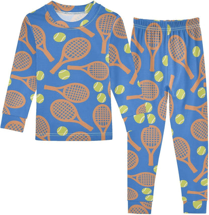 ALAZA Shark Starfish Palm Tree 2 Piece Pajama Set Long Sleeve Top and Pants Sleepwear Unisex - Colors B