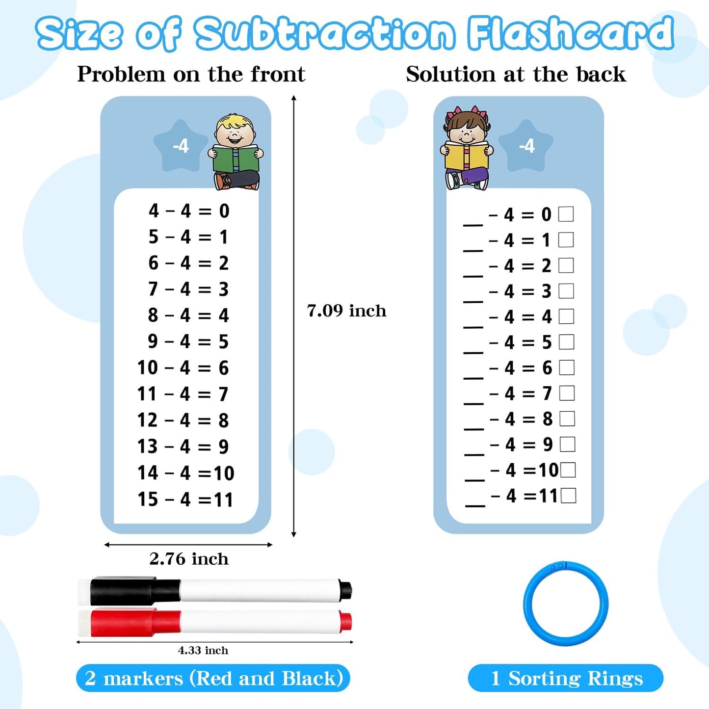 1-12 Multiplication Flash Cards, Large Math Table Flashcards, Including 15 Cards, 2 Dry Erase Markers, 1 Rings, Educational Times Table Flashcards for Classroom Home, for 1st to 3rd Grades