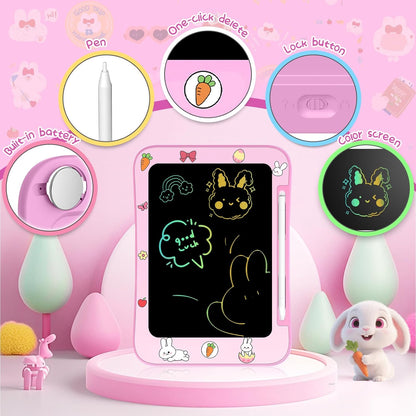 Genialba LCD Writing Tablet for Kids, Colorful Screen Drawing Board for 3-7 Year Old Boys & Girls - Educational Toys for Birthday & Christmas (Penguin)