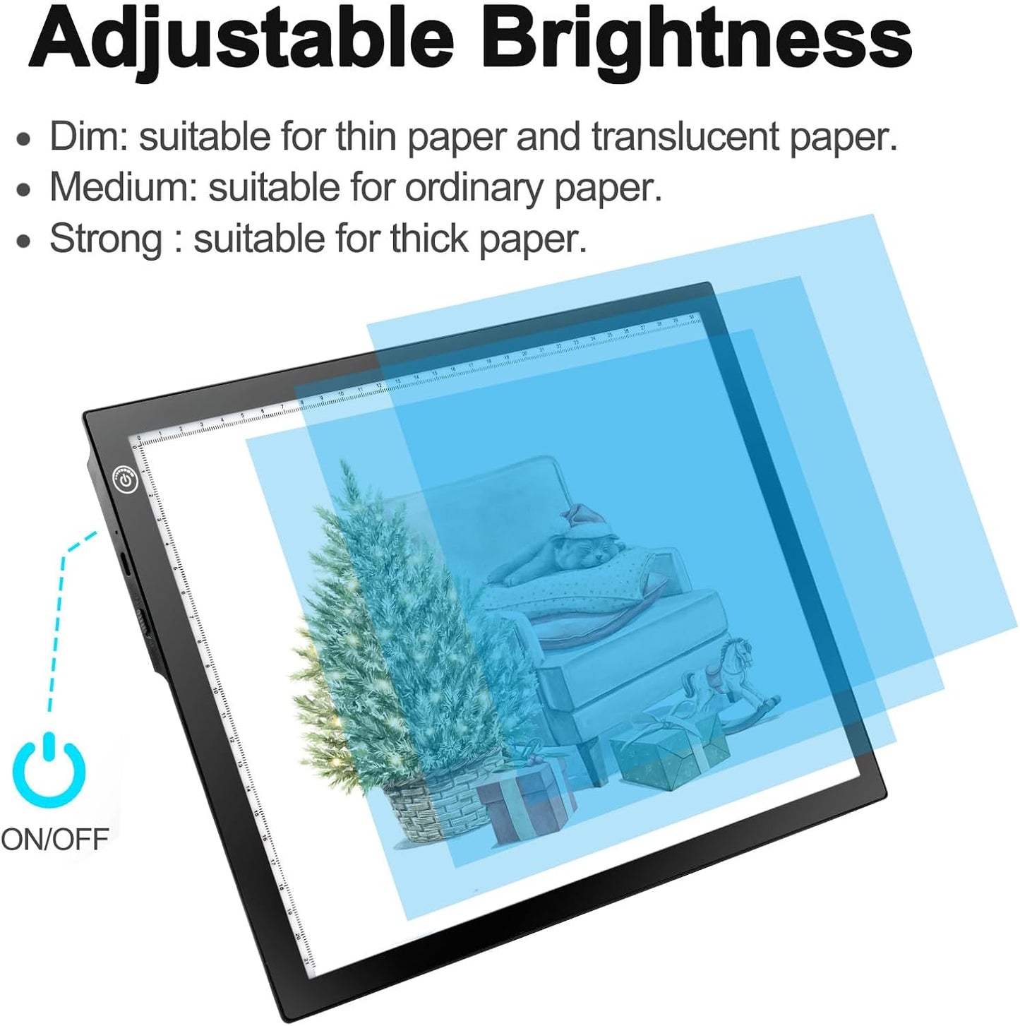 LitEnergy A4 LED Copy Board Light Tracing Box, Adjustable USB Power Artcraft LED Trace Light Pad for Tattoo Transferring, Drawing, Sketching, Animation, Stenciling, Diamond Art Painting Accessories