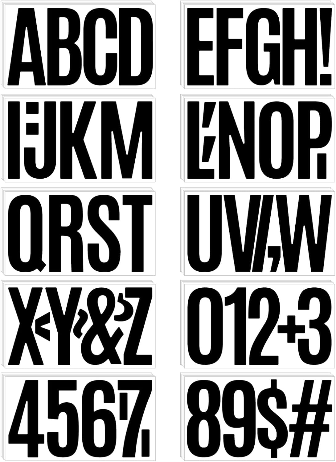 480 Pcs Waterproof 3" Vinyl Alphabet & Number Stickers - Self-Adhesive for Mailboxes, Windows, Doors, Signs, Vehicles & More, Black