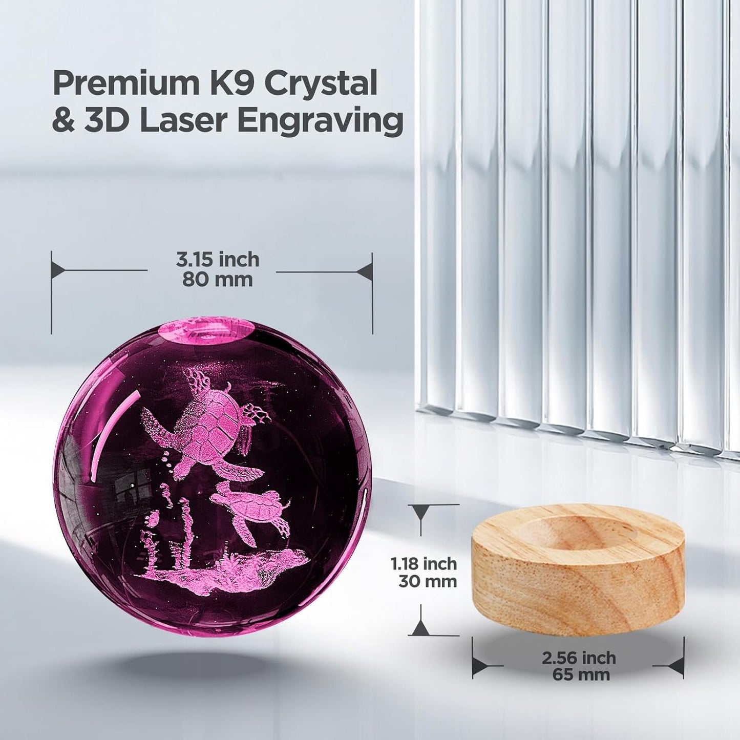 3D Solar System Crystal Ball Night Light with 16 Color Wooden LED Base Upgraded 3.15 In Galaxy Planets Ball Lamp with Remote for Birthday Christmas, Astronomy Space Gifts for Boys Girls Kids