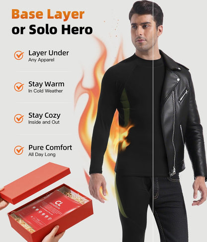 CL convallaria Thermal Underwear Long Johns Set Mens Winter Gift Hunting Gear Sport Base Layer Bottom Top - Colors A