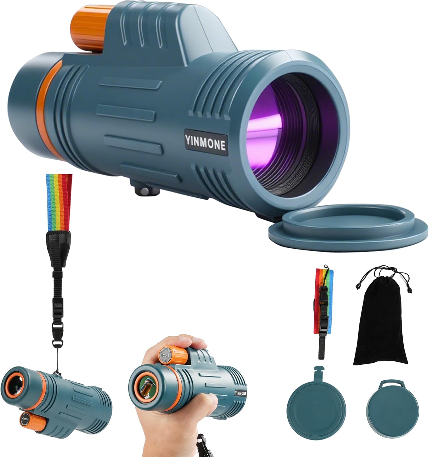 2026 New ED+LAK 12X33 Handheld Monocular Telescope Waterproof with Phone Adapter,PXA&FMC&BAK4 Lens,Ultra Clear High Power Pocket Small Compact Monocular for Kids&Adults Travel Birdwatching Hiking