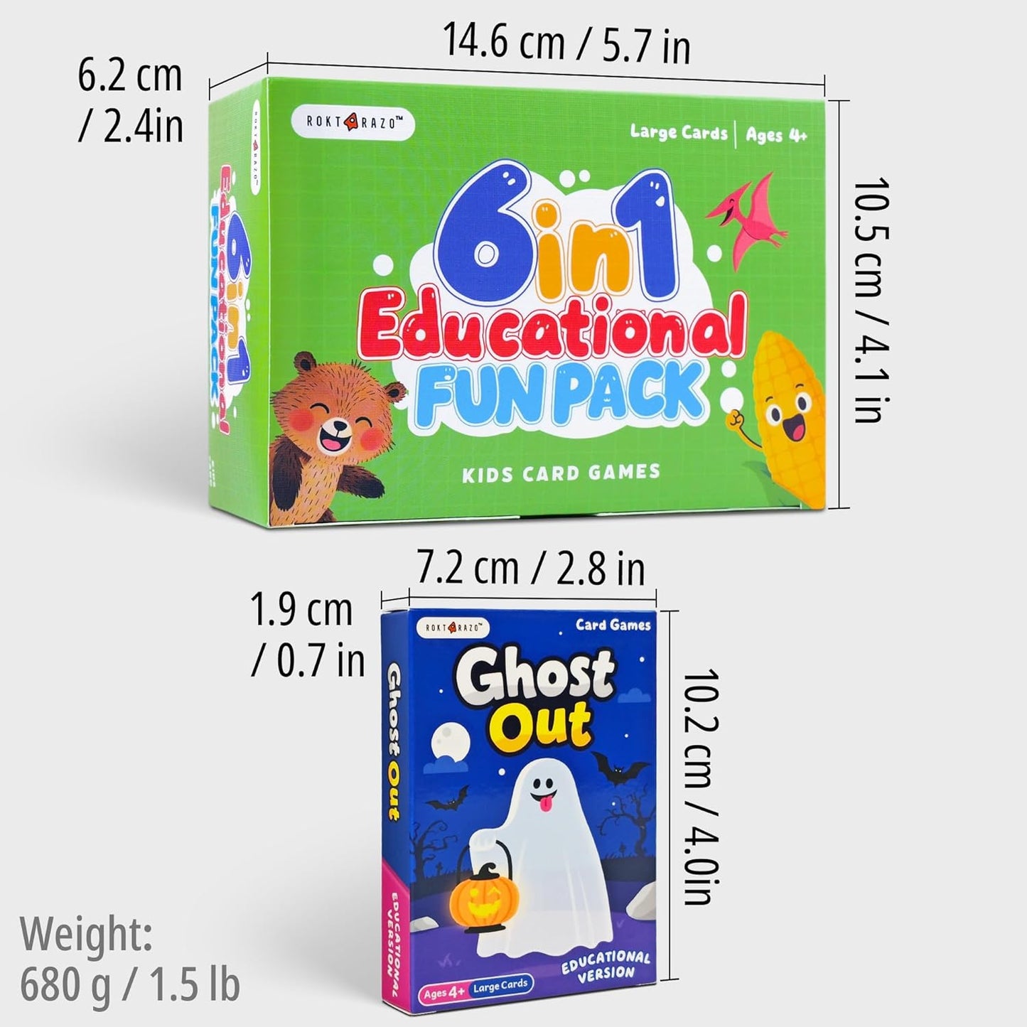 Upgraded Kids Card Games Pack, 6 Decks, Go Fish, Old Maid, Crazy Eights, Memory Match, Slap Jack, War, Playing Cards, Easter Basket Stuffers, Stocking Stuffers