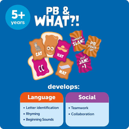Learning Resources PB & What?! - Learn to Read Rhyming Games for Kids, Literacy Phonics Game, Elementary Classroom Matching Games, Learning Game for Grade School, Kindergarten 1st and 2nd Graders
