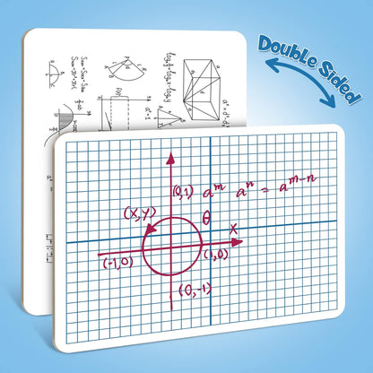 Aizweb 12 Pack Dry Erase Board Card,9" x 12" Small Whiteboard Number Line 120 Numbers Chart Ten Frame,Math Manipulatives Addition Subtraction Game for Student Classroom Must Haves Teacher Supplies