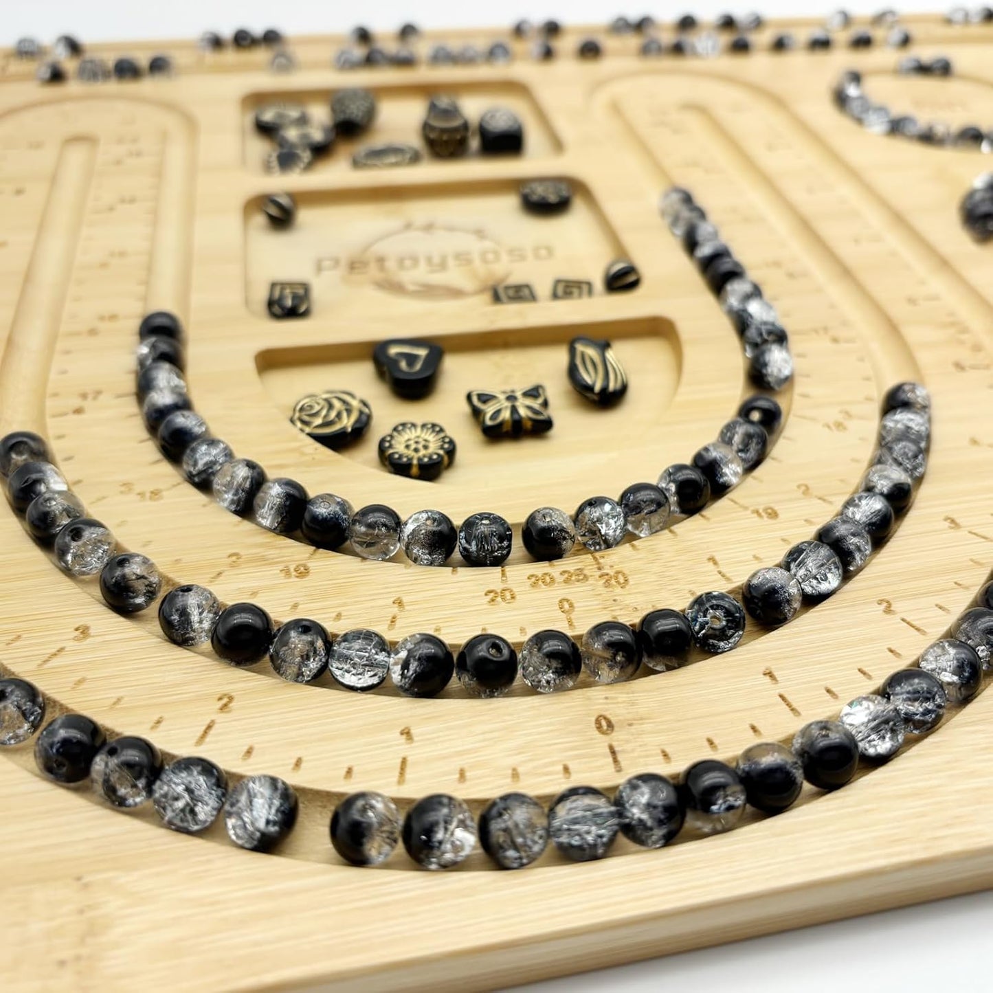 Petoysoso Bead Boards for Jewelry Making, Bamboo Beading Board for Bracelet & Necklace, Jewelry Making Supplies,Bead Tray Supplies