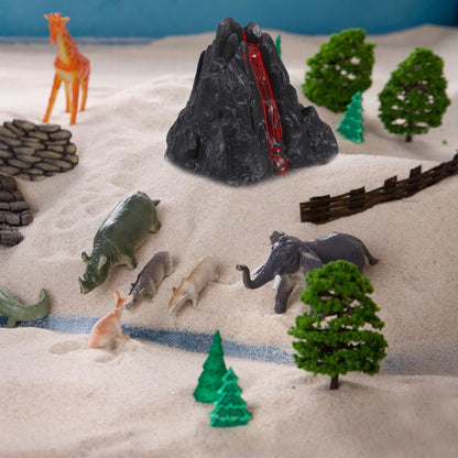 Volcano Toy, 10pcs Volcano Science Kit Eruption Model for Kids 4-6 Playtime, Simulation Dinosaur World Toys Figurine Ornament for Fairy Gardens, Aquarium Landscapes, Preschool Educational Tool 3.14 In