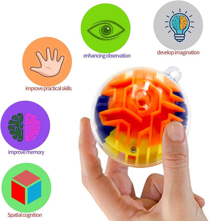 100 Pcs Puzzle Maze Ball Mini 3D Gravity Cube Puzzle Ball Toy for Kids Ages 3 6 7 8-10, Educational Challenges Magic Brain Teasers Games for Boys Girls Birthday Gifts Classroom Prize
