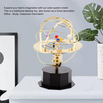 Grand Orrery Model of The Solar System Metal Solar System Model Decoration for Teenagers Educational Tabletop Toy Office Study Classroom Decoration Iron Electroplating Process
