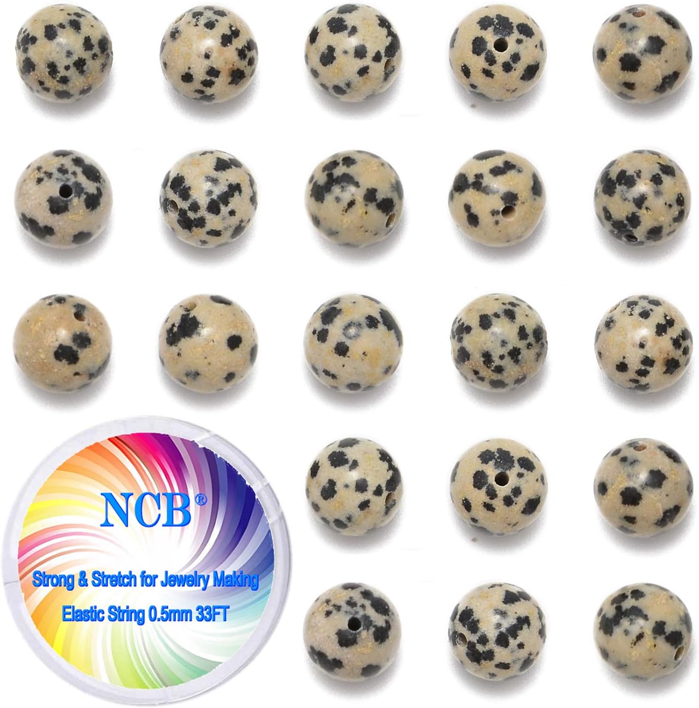 NCB 100pcs Original Natural Stone Beads Gemstone Round Loose Beads 6mm 8mm 10mm (Blue Aventurine, 6mm 100Beads) - Colors A