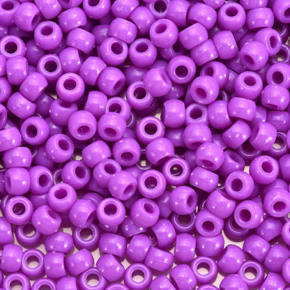 1100Pcs Red Pony Beads 6x9mm Large Hole Plastic Hair Beads for Braids, Kandi Bracelets, Keychains, Jewelry Making