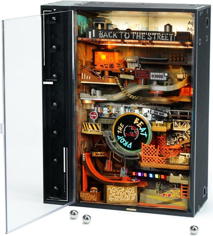 ROKR 3D Puzzle for Adults, Electric Marble Run Model Kits, Parallel World Hip-hop Street, Desk Decoration, Building Sets for Boys Girls Birthday Gifts