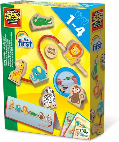 SES Creative 14487 My First - Lacing Wooden Animal Beads