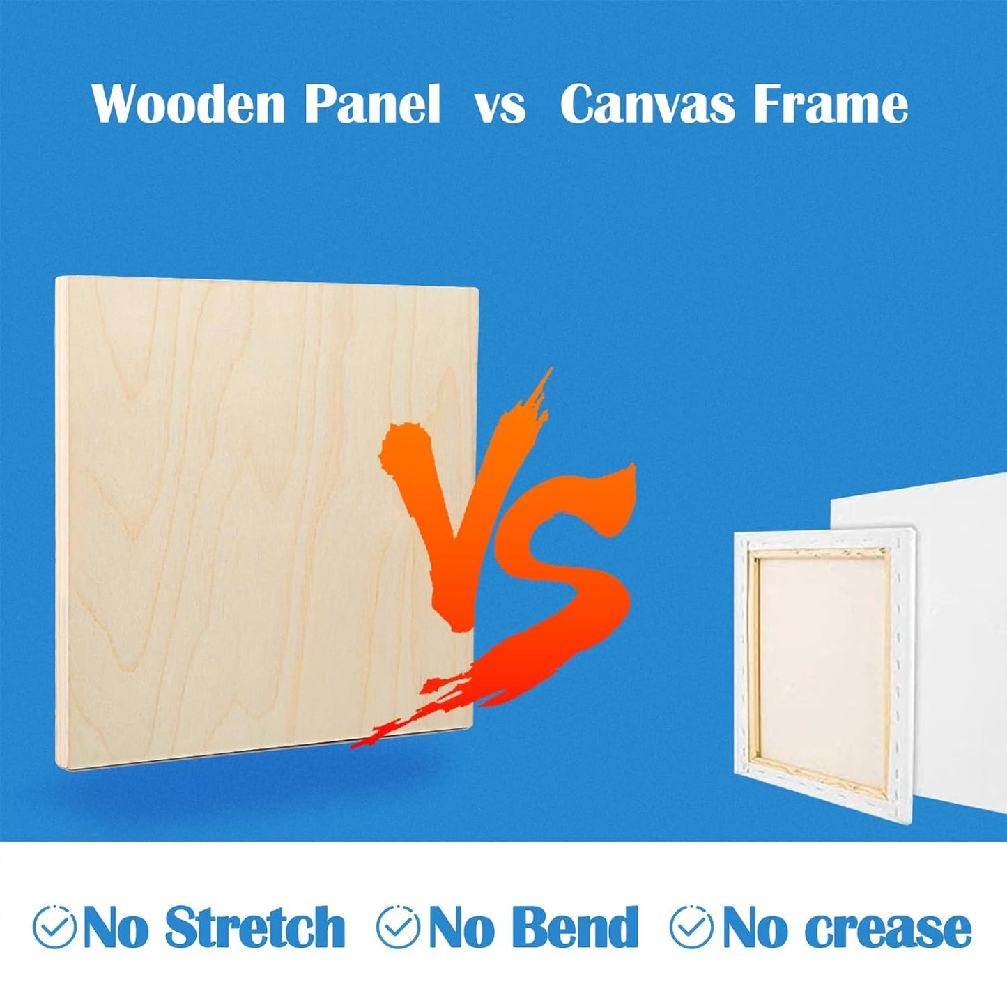 Falling in Art Unfinished Birch Wood Canvas Panels Kit, 4 Pack of 8x10’’ Studio 3/4’’ Deep Cradle Boards for Pouring Art, Crafts, Painting, and More