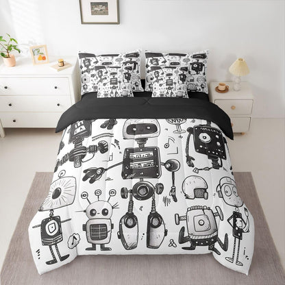 Erosebridal Chemistry Comforter Set with Sheets Full Size Periodic Table of Elements Bed in A Bag 7 Piece Science Chemistry Lovers Bedding Set for Kids Boys Children Bedroom Modern Black Bed Sets