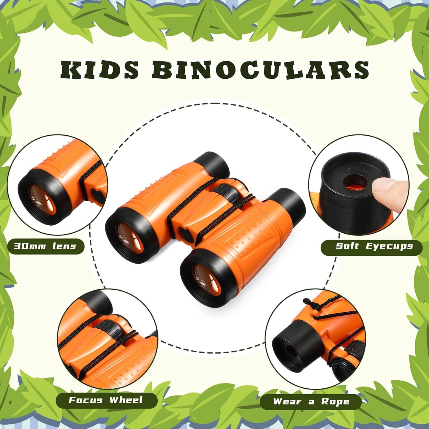 Libima 24 Pcs Binoculars Bulk Educational Compact Binoculars with Neck String Telescope for Learning Bird Watching Camping Hiking Travel Safaris Birthday Gifts(Green)