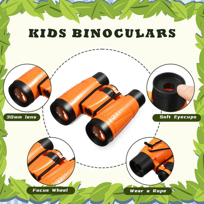 Libima 24 Pcs Binoculars Bulk Educational Compact Binoculars with Neck String Telescope for Learning Bird Watching Camping Hiking Travel Safaris Birthday Gifts(Green)