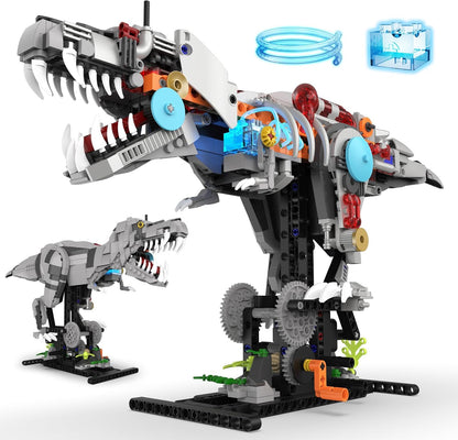 Mechanical T-Rex Dinosaur Building Set with Lights, Rotatable Components & Display Stand, STEM Building Toy for Boys 8-14, Home Office Decor for Adults, Mechanical Enthusiasts (730PCS)