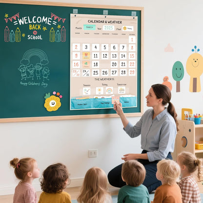 Godery Calendar and Weather Pocket Chart, Classroom Organized Chart, 149 Pieces