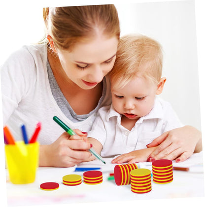 BESPORTBLE 2sets Discs Math Learning Counters Math Addition Math Counters Counting Blocks for Counting Blocks for Math Tokens Color Counting Chips 100pcs*2