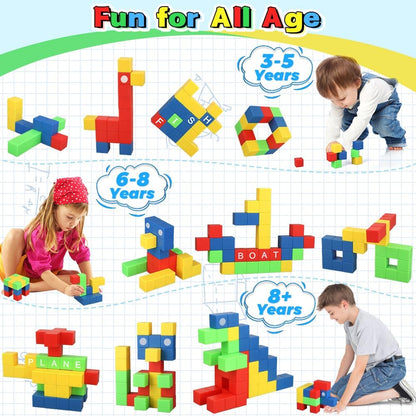 1 Inch Large Magnet Cube for Kids Toddler, Magnetic Blocks Gifts for Boys Girls , Letter Alphabet Sensory STEM Toy Science Kit, Number Construction 3D Puzzle Learning Toy Classroom Must Have 32 Pack