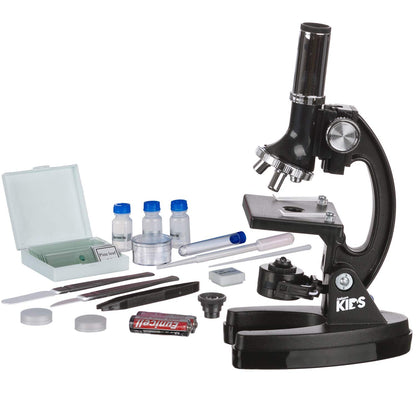AmScope M30-ABS-KT1-WM 120X-240X-300X-480X-600X-1200X Educational Metal Arm Kids Compound Microscope Kit + Book